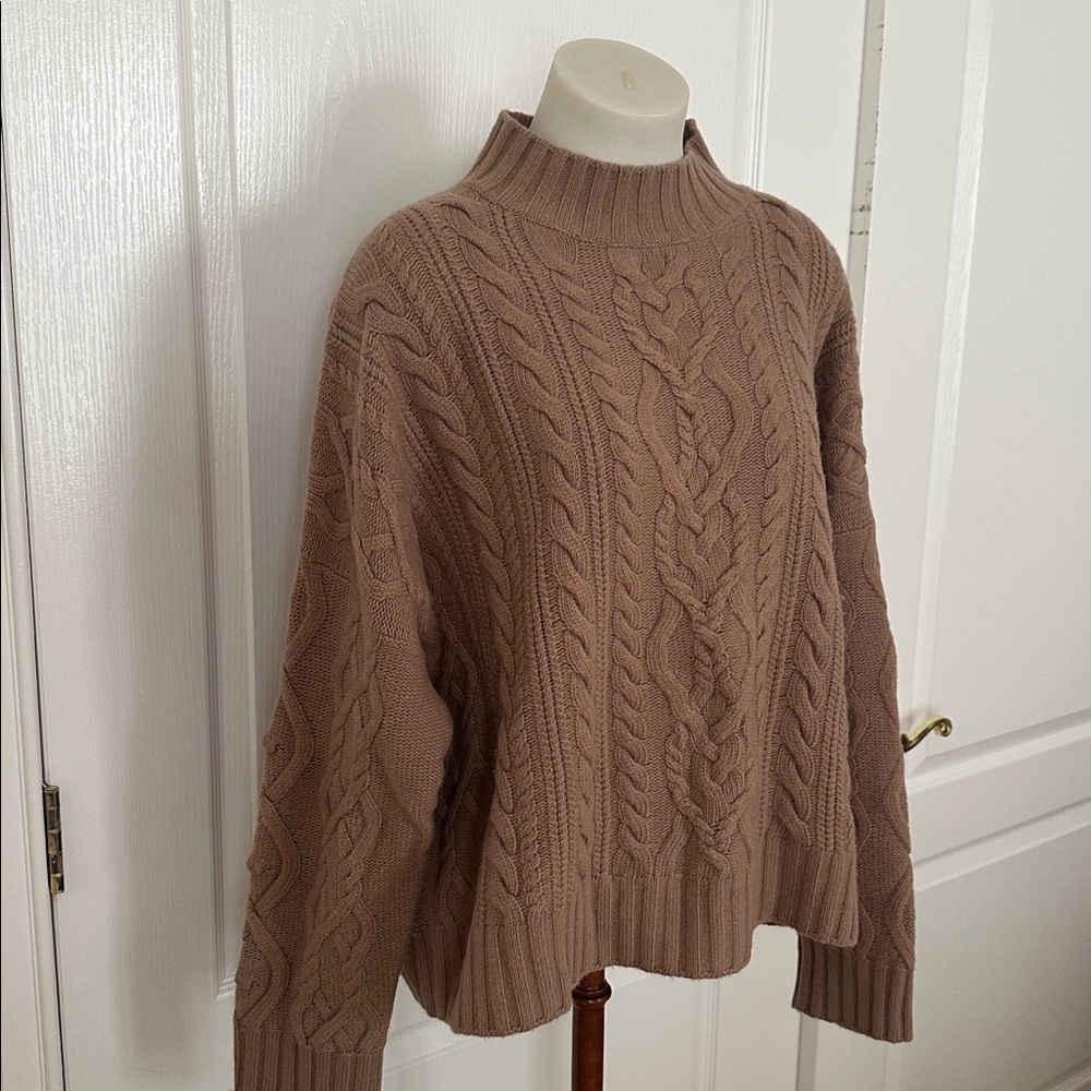 Weekend Max Mara Tan cableknit sweater